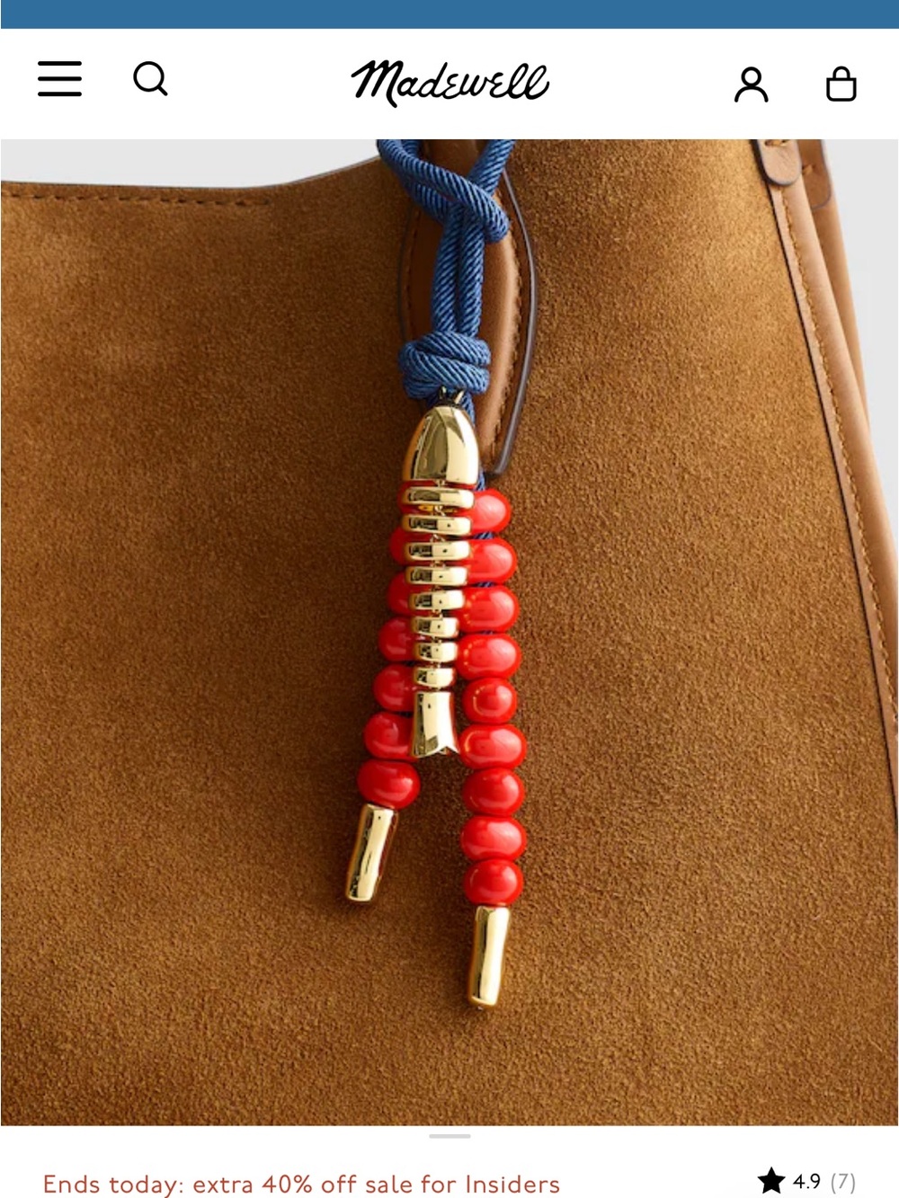 Madewell Fish Cord Bag Charm - French Blue